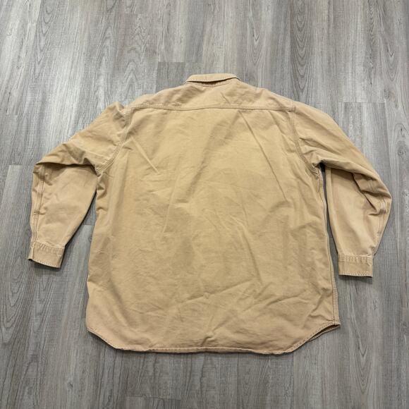 Vintage Carhartt Button Down Shirt Men's 3XL Yellow Workwear Work 90s Utility - Picture 6 of 7